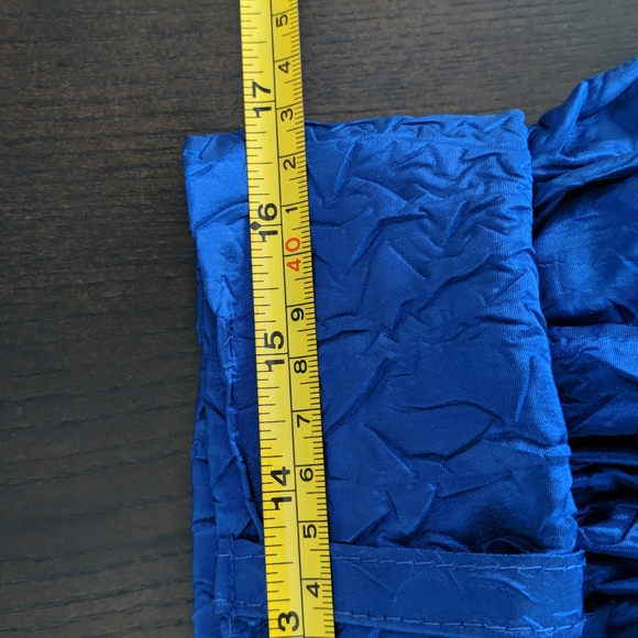 *UNIQUE* Full length ROYAL BLUE taffeta skirt with pockets - Picture 6 of 7